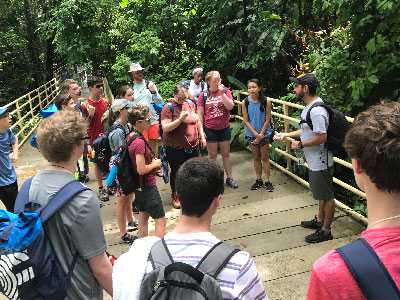 students on a tour in costa rica
