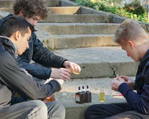 students test data during field trip